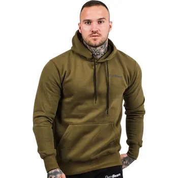 Pánská mikina Pánská mikina s kapucí Athlete Military Green Black velikost S - GymBeam
