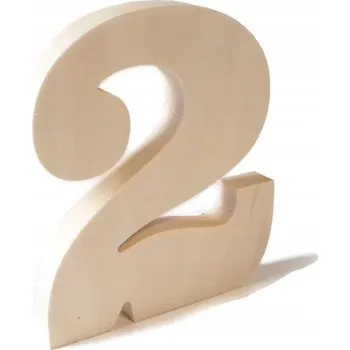 Obraz Dřevěný numer 2 na svatební stůl Akademia béžový