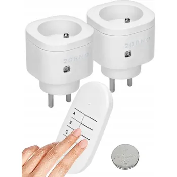 Elektrická zásuvka Orno 2 ks mini bezdrátové zásuvky jednotlivé s uzemněním na dálkové ovládání