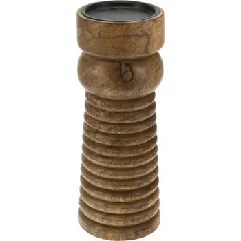 Svícen Dřevěný svícen Arlo - mango dřevo, hnědý, v 25 cm, velký