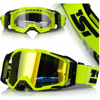 Motocyklové brýle Motocyklové brýle 1ST MX01-F žluté zrcadlové sklo, nastavitelný pásek