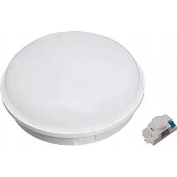 Stropní Svítidlo 1x E27 kulatý Ø28cm PANDA bílé mléčné stínidlo 24V IP65 S ČIDLEM