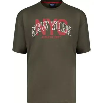 Pánské tričko Pánské velké tričko s nápisy s krátkým rukávem Adamo 131505-430 khaki (5XL)