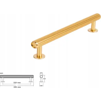 Nábytkové kování Nábytková úchytka VIEFE 0528 RILLE 320mm mosaz