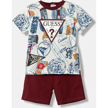 Dětská móda Dětská bavlněná souprava Guess 2-pack I6RG08.K8HM4.PPY2 burgundské 93X, vel. 88-96