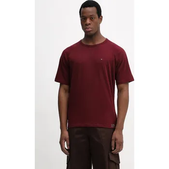 Pánské tričko Bavlněné tričko Tommy Hilfiger UM0UM03605 burgundské 93X, vel. XL