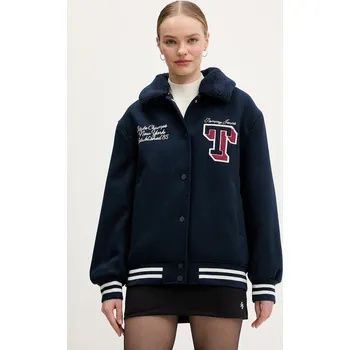 Bunda s příměsí vlny Tommy Jeans DW0DW22051 námořnická modř 59X, vel. XS