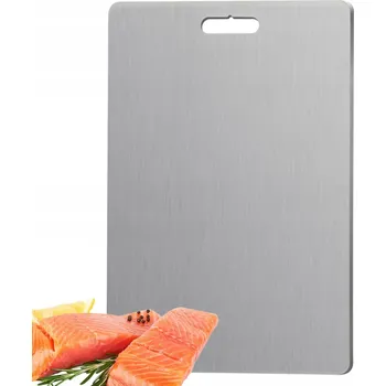 Kuchyňské prkénko PRKÉNKO NA KRAJOVÁNÍ 304 NEREZOVÁ OCEL KUCHYŇSKÉ ODOLNÉ OBOUSTRANNÉ 29X20 CM