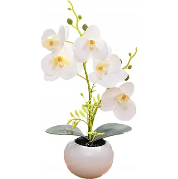 umělá květina Umělá orchidej v květináči bílá ecru 26 cm