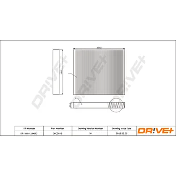 Kabinový filtr Filtr vzduchu v interiéru Dr!ve+ DP1110.12.0013