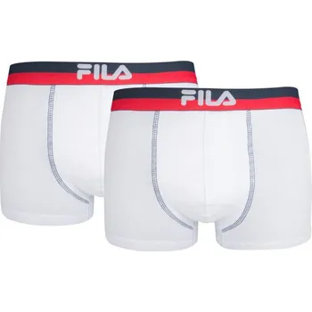 Pánská móda Pánské boxerky Fila MAN BOXERS 2 PACK XL Bílá, Tmavě modrá, Červená