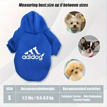 Obleček pro psa Teplá mikina pro psy s kapucí – Pohodlná a stylová - modrá , S