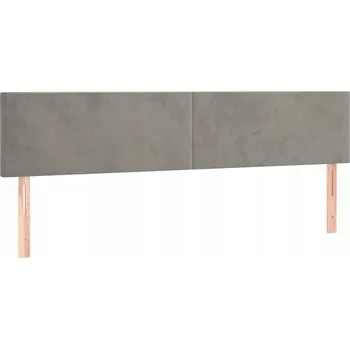 Světle šedé sametové čelo postele 160 x 5 x 78/88 cm