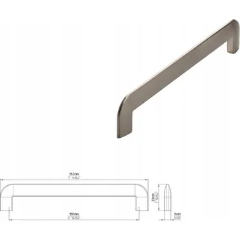 Nábytková úchytka SIRO 2182-182ZN21 vzhled nerezové oceli