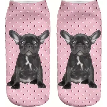 Dámské ponožky dámských kotníkových ponožek – motiv francouzského buldočka - Model5