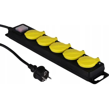 Napájecí kabel Prodlužovací Kabel 3m s vypínačem, dílenský, 5x2p, 16A