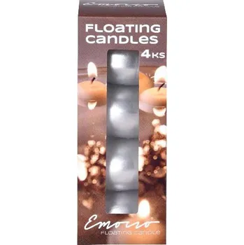 Emocio Plovoucí svíčky 4x 25 g, stříbrné