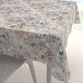 ubrus Sametový čtvercový ubrus Tamara TMR-057 Modro-zelený zámecký vzor na krémovém 40x40 cm