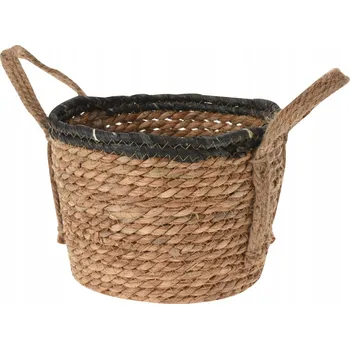 Úložný box Košík z mořské trávy Rona (28x28x28cm) - střední, přírodní/černý