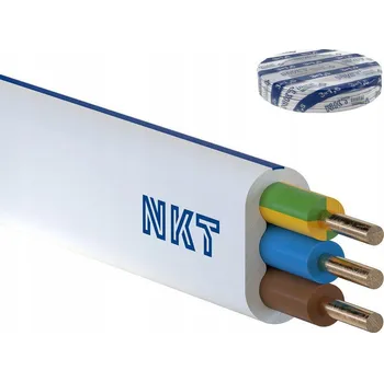 elektrický kabel Plochý kabel YDYp 3x1,5mm2 450/750V měděný drát NKT instal PLUS 100m
