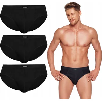 Pánské spodní prádlo Pánské slipy Henderson Bavlněné Černé 3-BALENÍ XXL