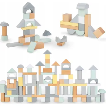 ostatní stavebnice Stavebnice dřevěné pastelové 100 kusů sada XL