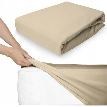 Prostěradlo PROSTĚRADLO s gumou 140x200 BAVLNĚNÉ Jersey JANET béžové