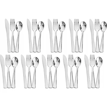 Příbor Plastové příbory OPAKOVANĚ POUŽITELNÉ stříbrné 30 ks sada - vidlička, lžíce, nůž