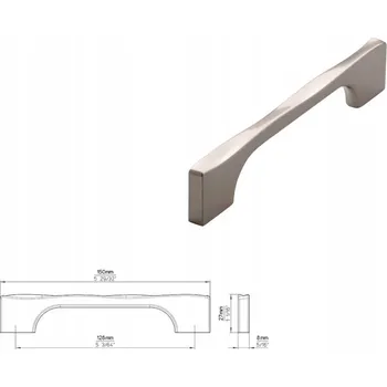 Nábytková úchytka SIRO 2210-150ZN21 vzhled nerezové oceli