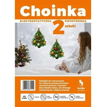 Vánoce Oboustranné elektrostatické ozdoby Vánoční stromek 2ks