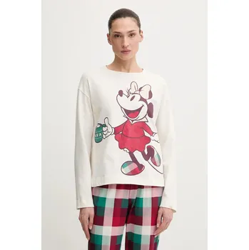 Dámské noční prádlo Bavlněné pyžamo United Colors of Benetton 3P053P04G béžová 01X, vel. S