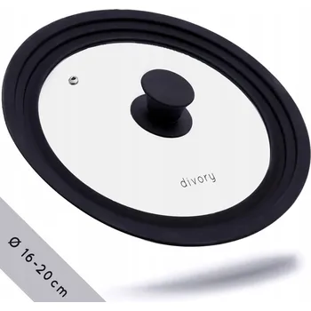 Poklice DIVORY Univerzální skleněná poklice 16 18 20 cm se silikonovým okrajem