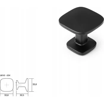 Nábytková úchytka VIEFE 0616 QUART BIG, rozteč 0, délka 34 mm, černá matná