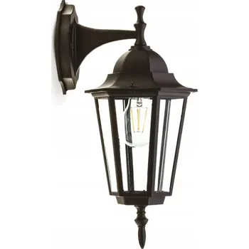 Venkovní osvětlení Venkovní nástěnné svítidlo zahradní retro spodní černé skleněné IP54 Kobi