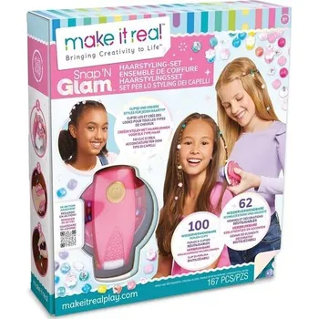 Ruční pumpa Sada na úpravu vlasů Make It Real 2901760 Snap n Glam, sada na úpravu vlasů pro kutily, opakovaně