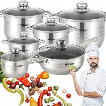 Sada hrnců Hoffner z z nerezové oceli nerezová ocel 12 ks.