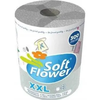 Utěrka SOFT FLOWER Kuchyňská utěrka 2vrstvá XXL role 300 útržků