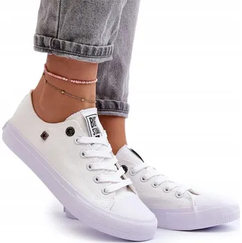 Dámské tenisky Dámské tenisky celobílé Big Star AA274010 klasické nízké plátěné 38