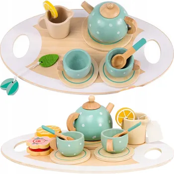 Dřevěná hračka Dřevěná sada na čaj Sferazabawek, vícebarevná, 15 dílů