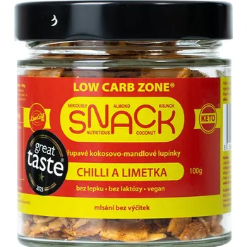 Slaná pochutina Kokosovo-mandlové lupínky Chilli & limetka