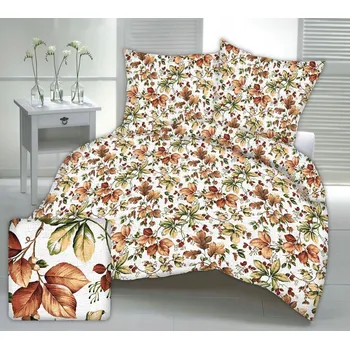 Povlečení Krepové povlečení 160x200 bílé podzimní listí