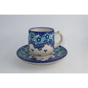 Šálek Espresso s podšálkem 100 ml Keramika Bolesławiec dárek