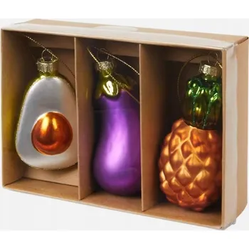 Vánoční dekorace VÁNOČNÍ VÁNOČNÍ BAŇKY VÁNOČNÍ OZDOBA SKLENĚNÉ VÁNOČNÍ BAŇKY 3 ks