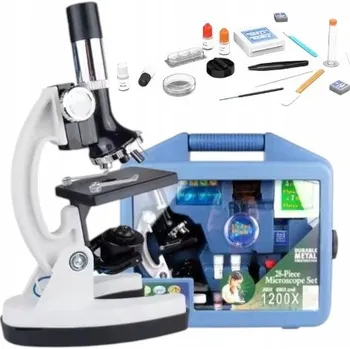 Optický mikroskop se zoomem 1200x, laboratorní sada, 3 objektivy + příslušenství