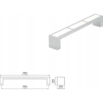 Nábytkové kování Nábytková úchytka SIRO 2014-136ZN1ZN61 chrom lesklý, bílá
