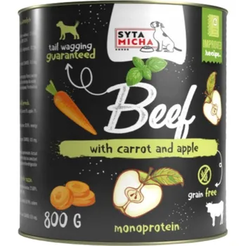 Krmivo pro psa Syta Micha Krmivo mokré krmivo pro psy s hovězím masem, mrkví, jablkem a bazalkou 800g