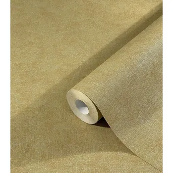 Tapeta ŽLUTÁ TAPETA S EFEKTEM LESKLÝCH ODĚREK, VINYLOVÁ NA VLIESOVÉM PODKLADU