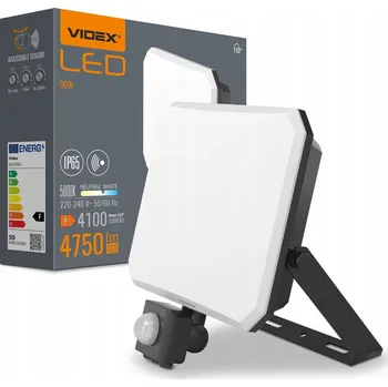 LED halogenový reflektor s pohybovým senzorem PIR 50W 5000K 4750lm IP65 Videx