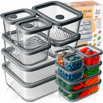 Dóza na potraviny Nádoba na potraviny SuperButelki skleněná 1,7 l, sada 7 ks