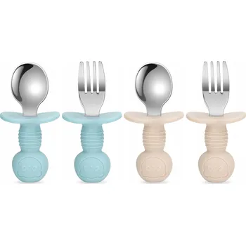 Příbor MOJINL Sada Příborů pro Děti 1+ Nerezová Ocel Silikon